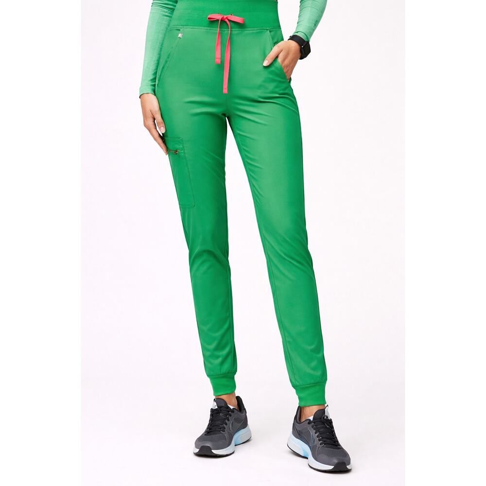 FIGS Zamora Jogger Limited Safety Green Neon Pink Drawstring Medium